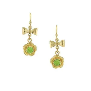 1928 Jewelry Flower Crystal And Bow Drop Earrings 1928 Jewelry