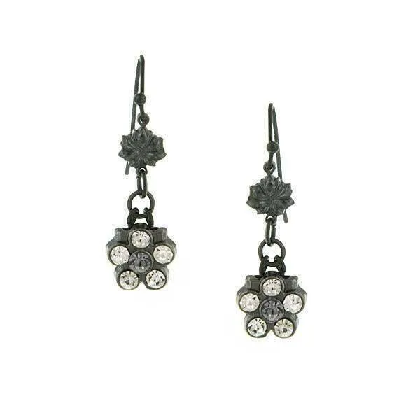 1928 Jewelry Flower Crystal Dangle Earrings 1928 Jewelry