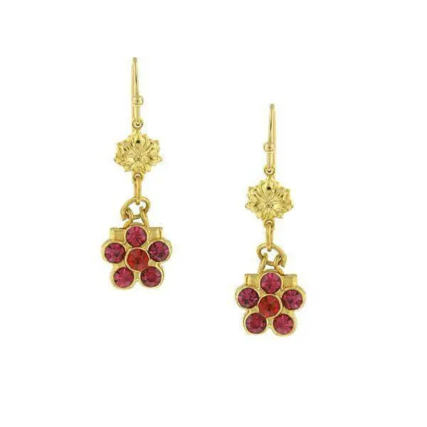 1928 Jewelry Flower Crystal Dangle Earrings 1928 Jewelry
