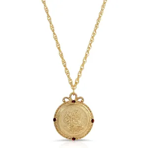 1928 Jewelry Flower of The Month Crystal Pendant Necklace 20" 1928 Jewelry