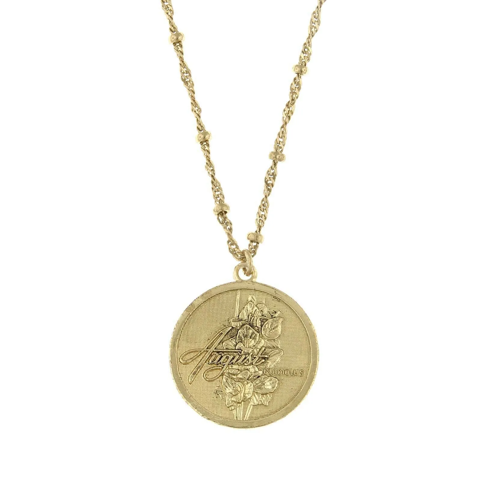 1928 Jewelry Flower Of The Month Pendant Necklace 16" 1928 Jewelry