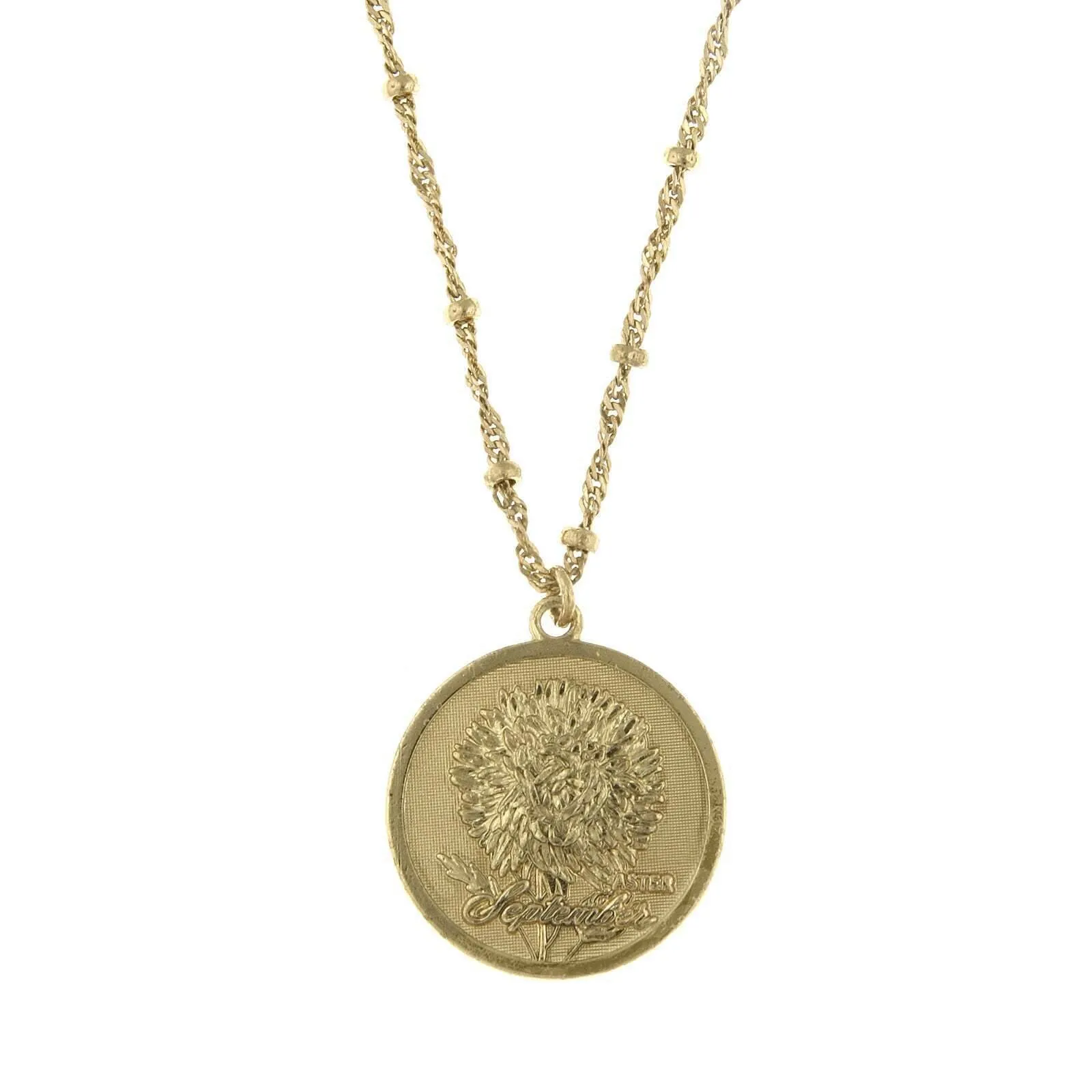 1928 Jewelry Flower Of The Month Pendant Necklace 16" 1928 Jewelry