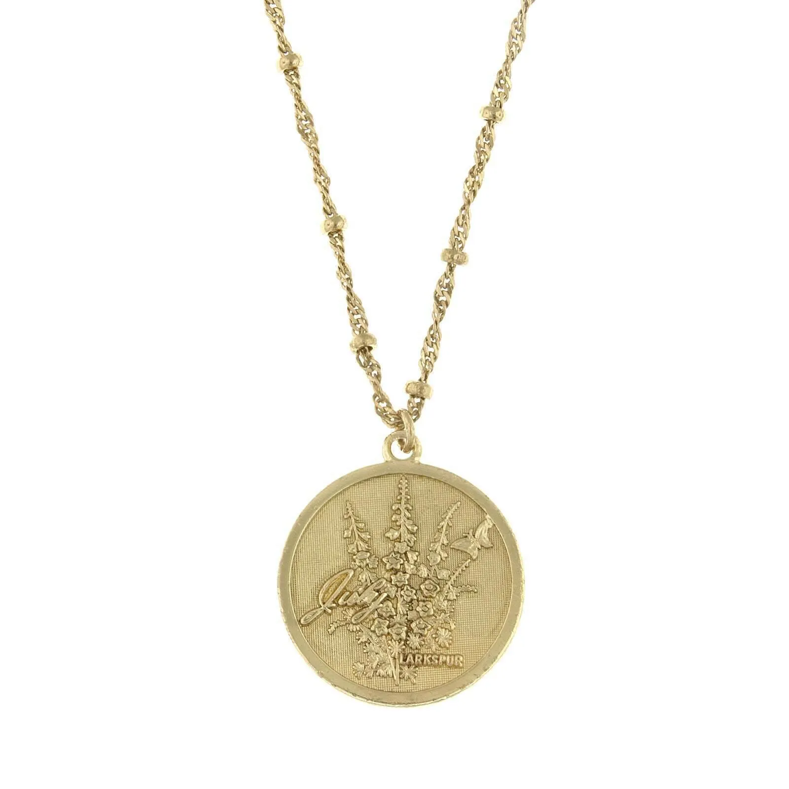 1928 Jewelry Flower Of The Month Pendant Necklace 16" 1928 Jewelry