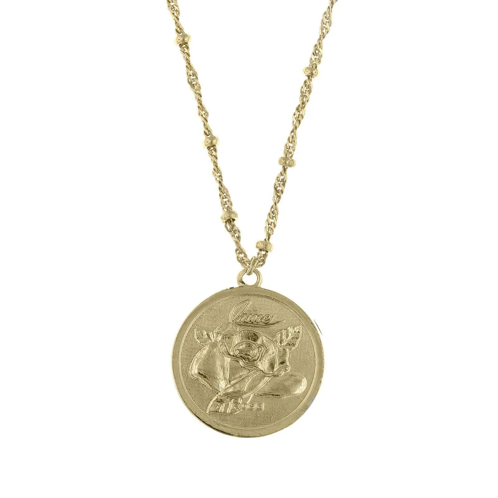1928 Jewelry Flower Of The Month Pendant Necklace 16" 1928 Jewelry