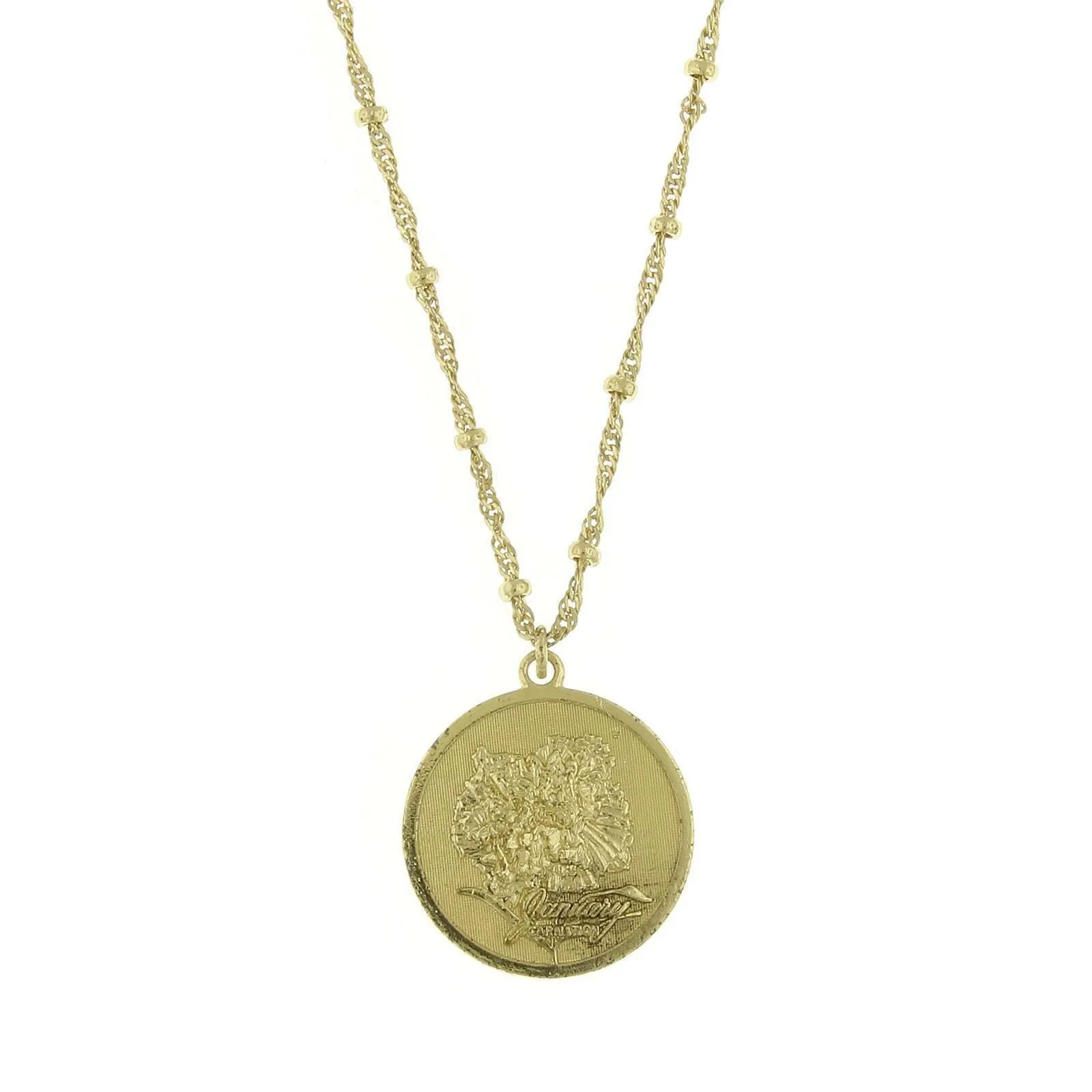 1928 Jewelry Flower Of The Month Pendant Necklace 16" 1928 Jewelry