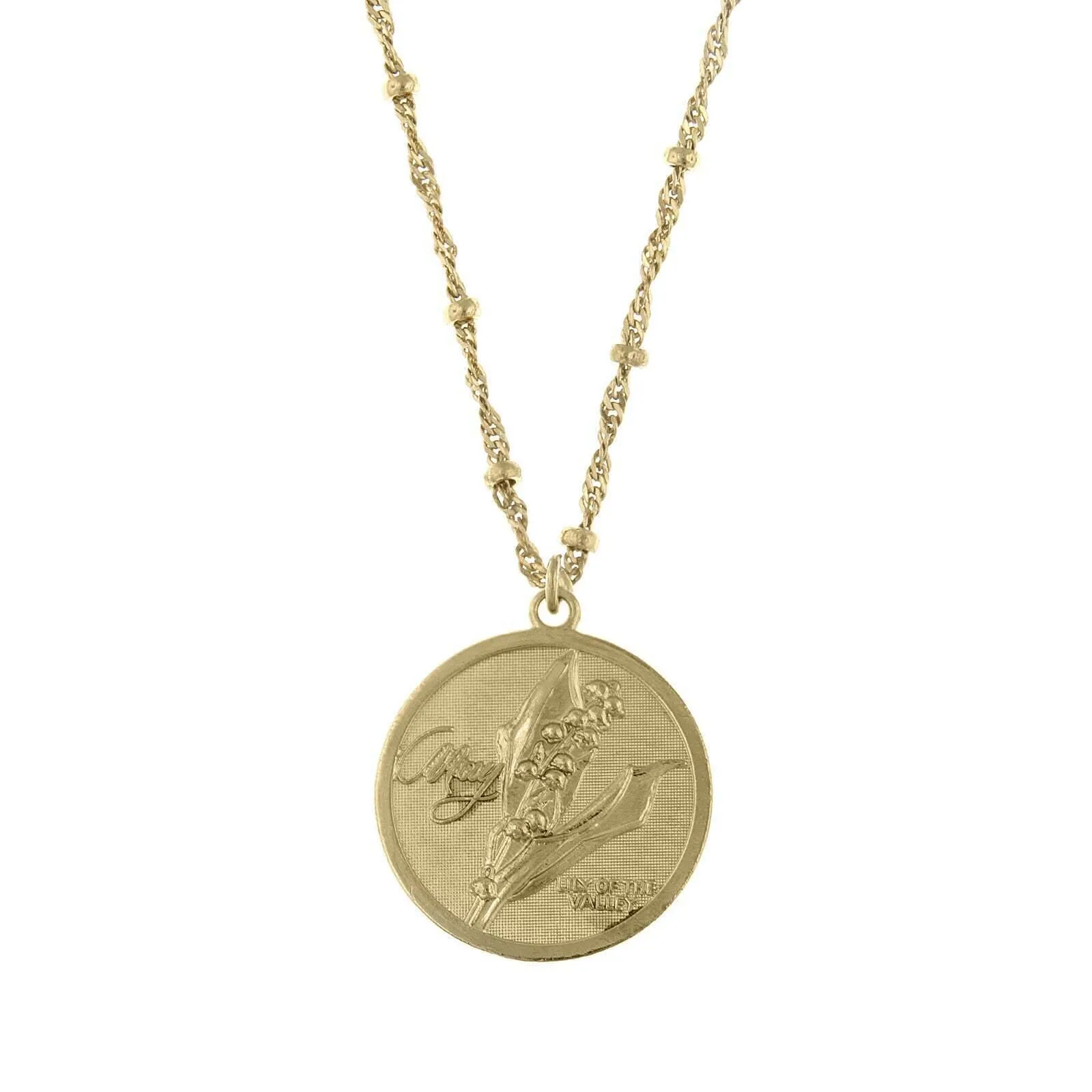 1928 Jewelry Flower Of The Month Pendant Necklace 16" 1928 Jewelry