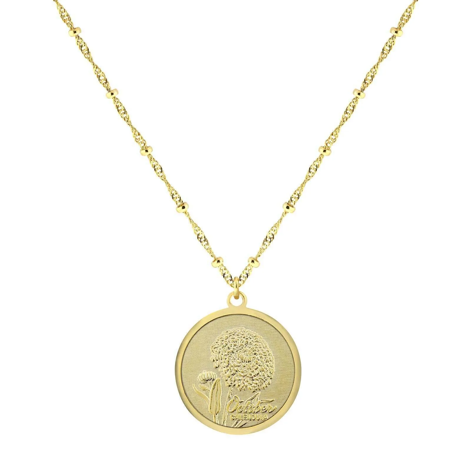 1928 Jewelry Flower Of The Month Pendant Necklace 16" 1928 Jewelry