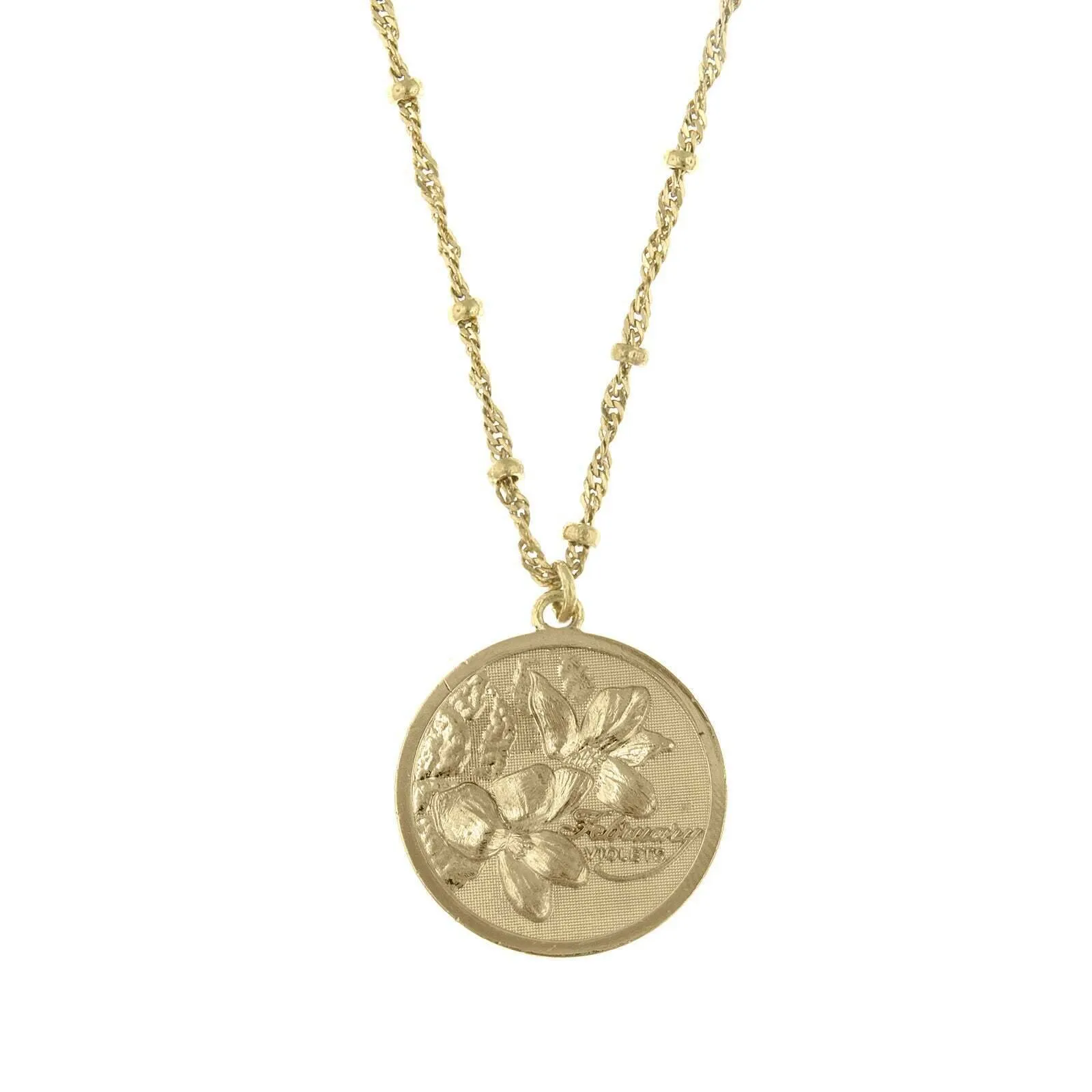 1928 Jewelry Flower Of The Month Pendant Necklace 16" 1928 Jewelry