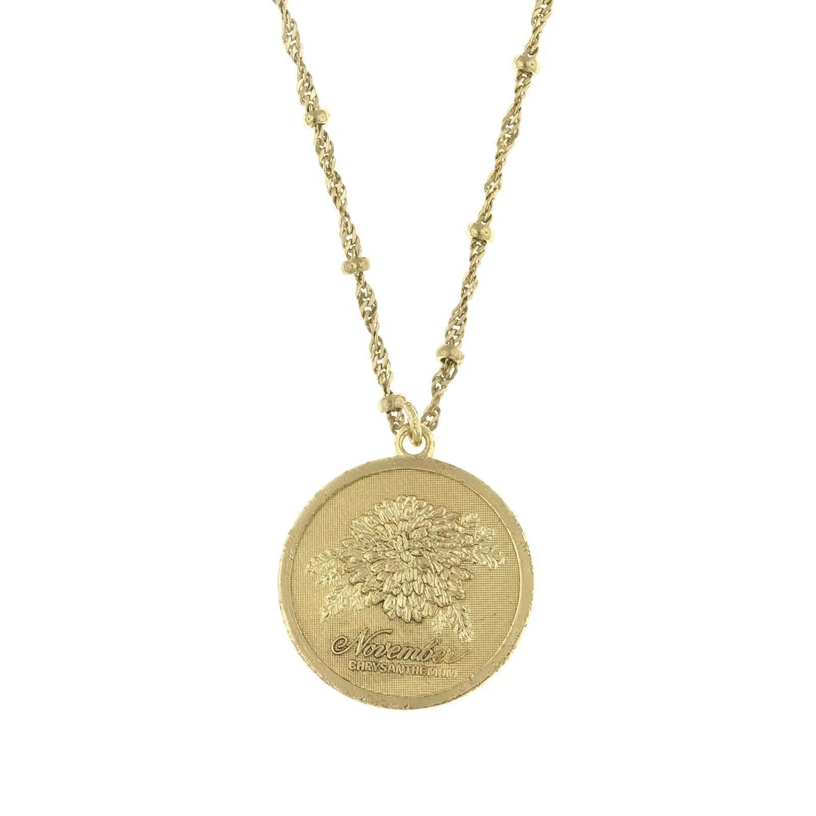 1928 Jewelry Flower Of The Month Pendant Necklace 16" 1928 Jewelry