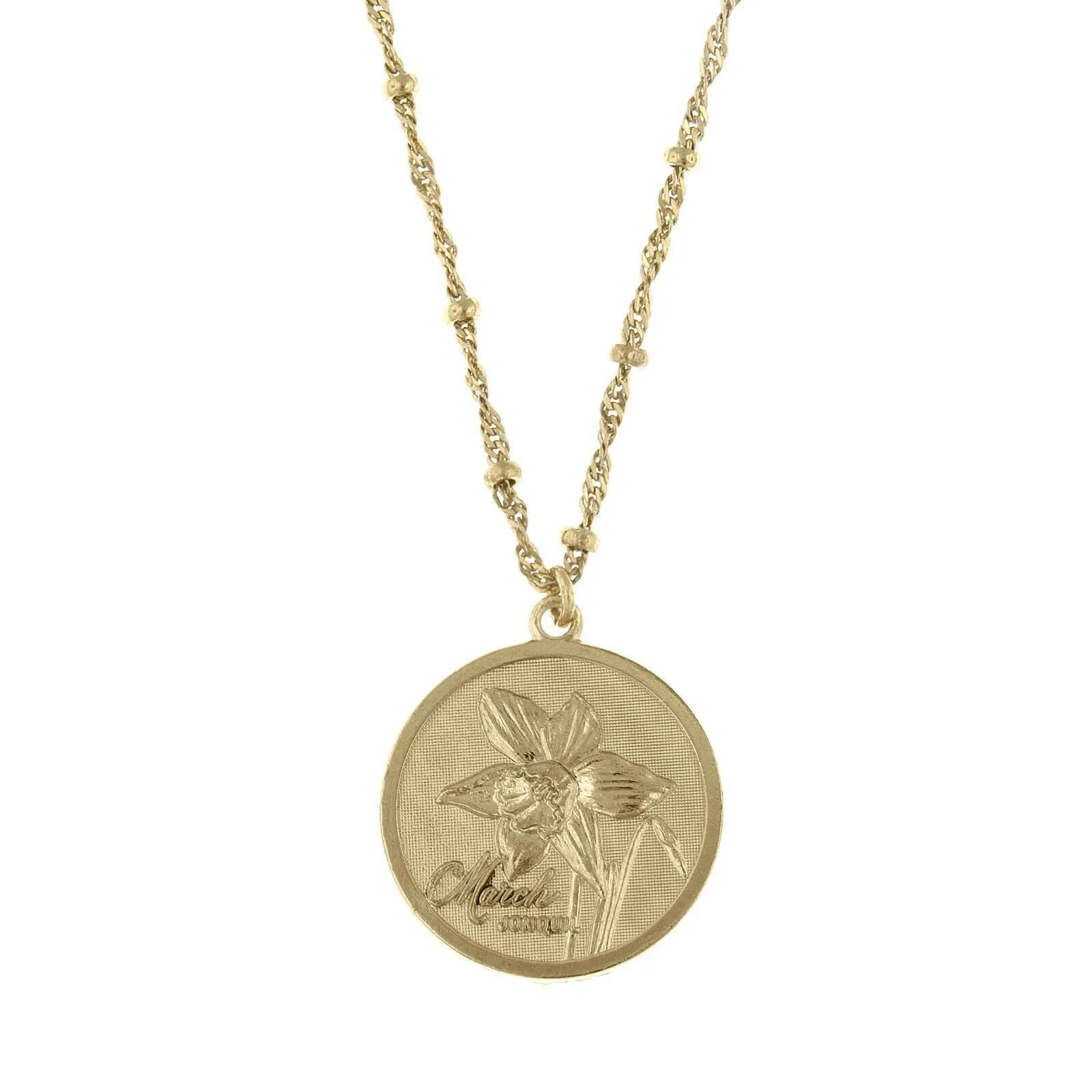 1928 Jewelry Flower Of The Month Pendant Necklace 16" 1928 Jewelry