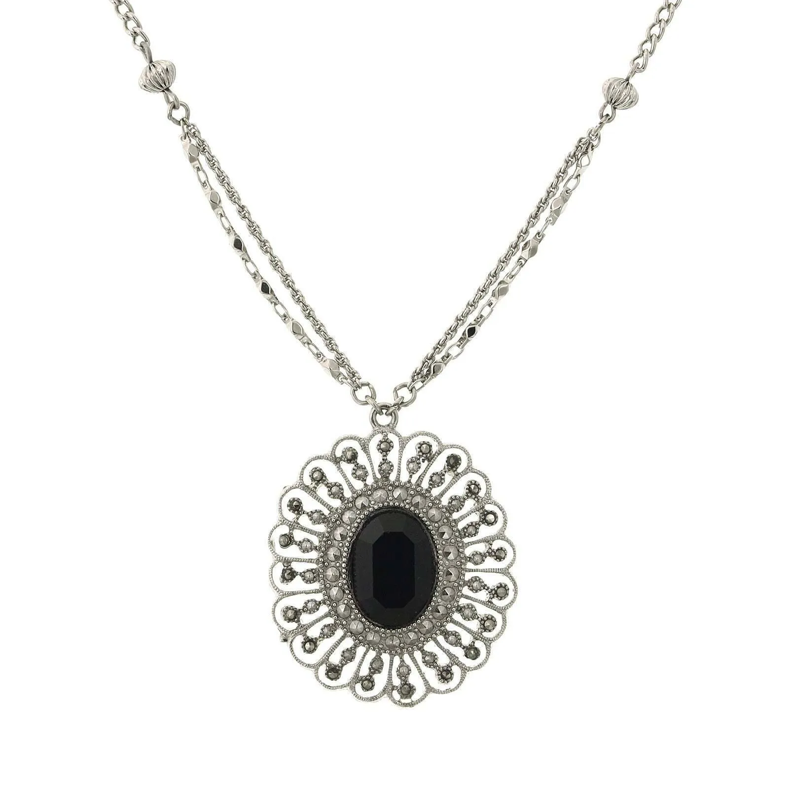 1928 Jewelry Flower Pendant Necklace 16"   3" Extender 1928 Jewelry