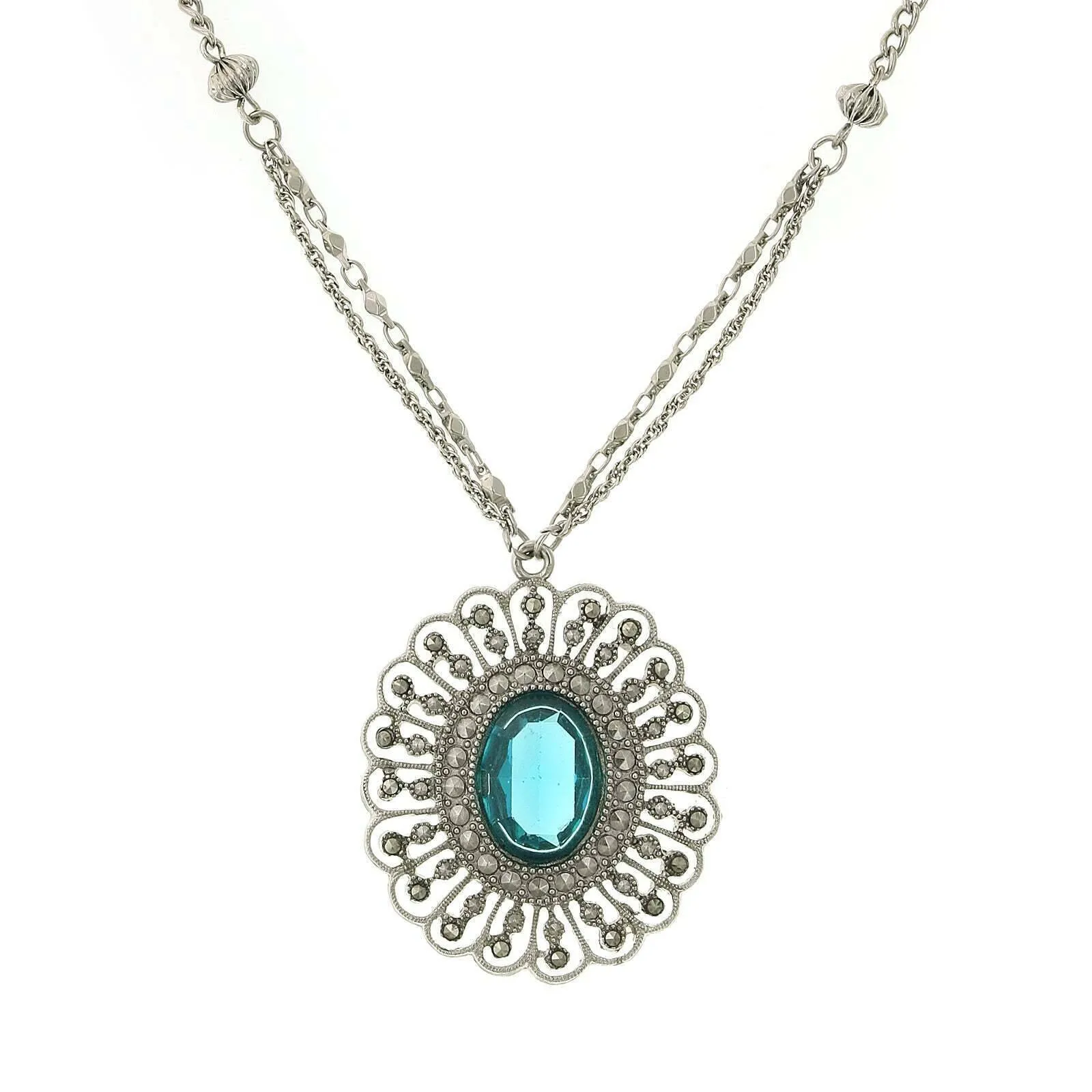 1928 Jewelry Flower Pendant Necklace 16"   3" Extender 1928 Jewelry