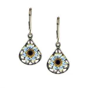 1928 Jewelry Flower Spirit Crystal Cluster Drop Earrings 1928 Jewelry