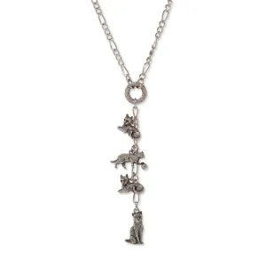 1928 Jewelry Four Cat Charm Y Necklace 20" 1928 Jewelry