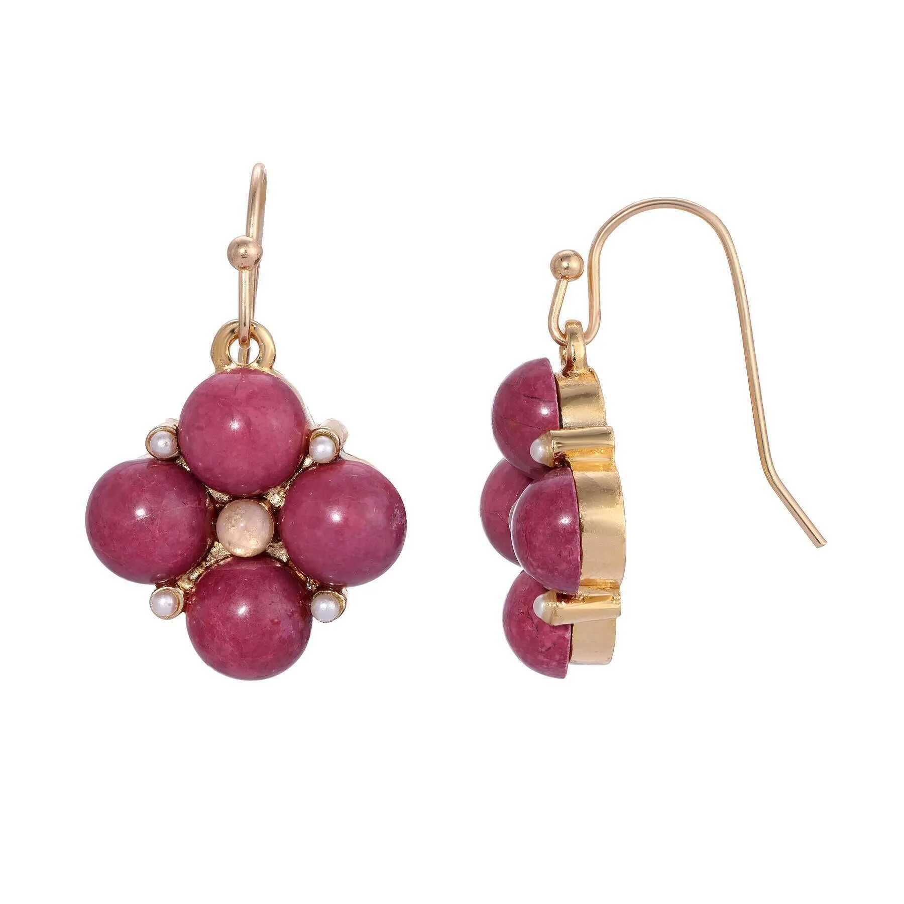 1928 Jewelry Four Round Gemstone Drop Earrings 1928 Jewelry