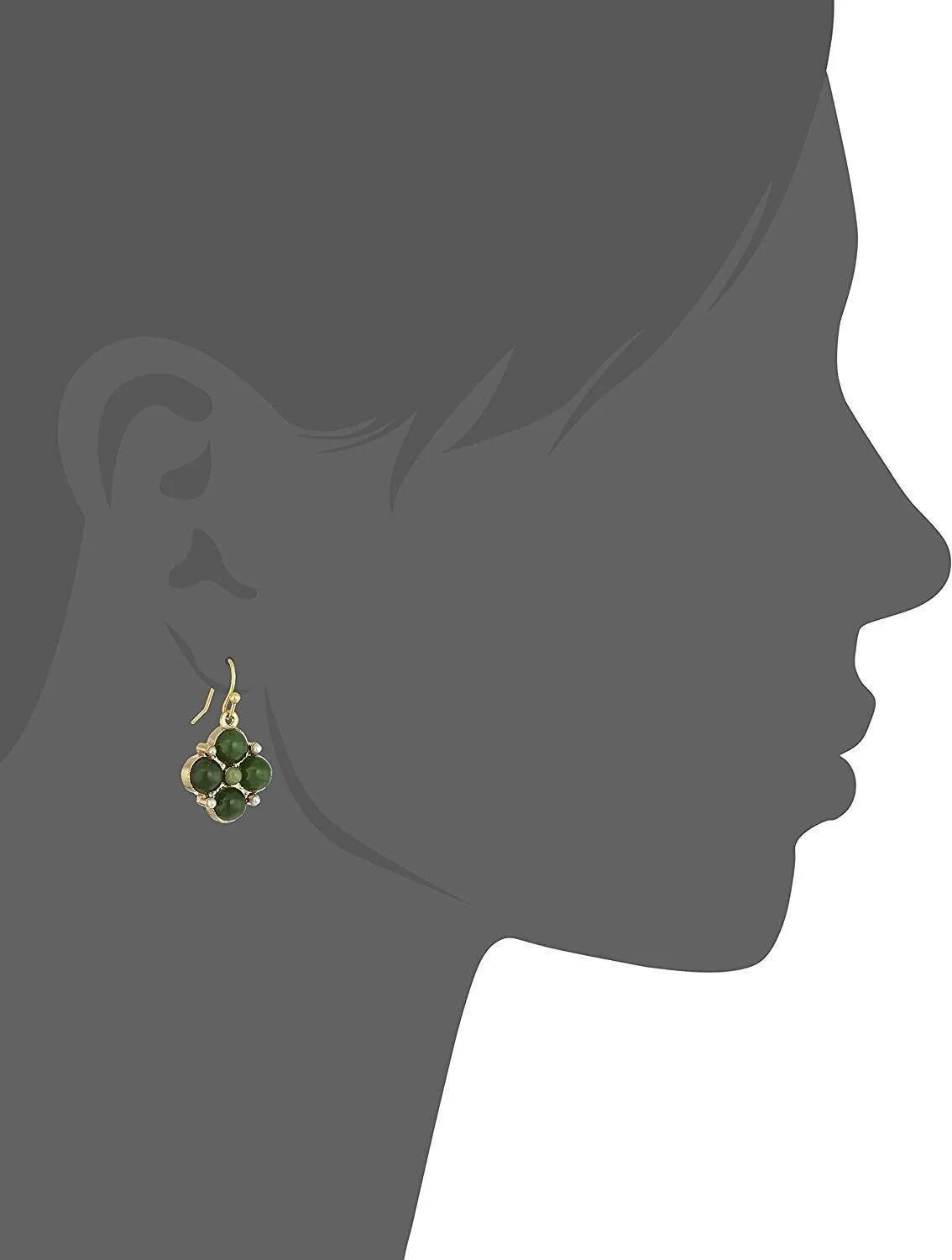 1928 Jewelry Four Round Gemstone Drop Earrings 1928 Jewelry