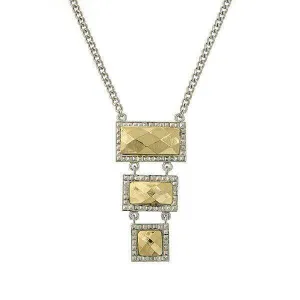1928 Jewelry Fusion Lux 3 Drop Linear Necklace 16"   3" Extender 1928 Jewelry