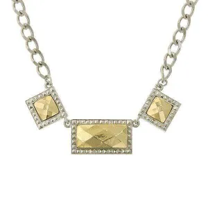 1928 Jewelry Fusion Lux 3 Horizontal  Necklace 16"   3" Extender 1928 Jewelry