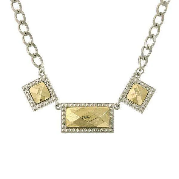 1928 Jewelry Fusion Lux 3 Horizontal  Necklace 16"   3" Extender 1928 Jewelry
