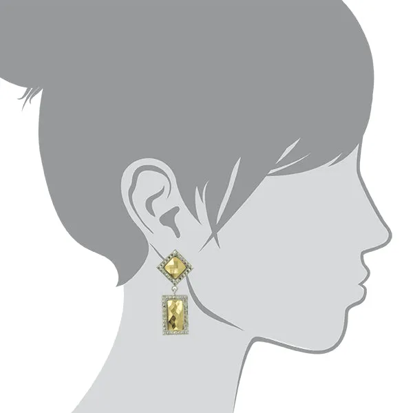 1928 Jewelry Fusion Lux Double Drop Square Earrings 1928 Jewelry