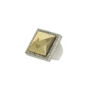 1928 Jewelry Fusion Lux Faceted Stone Square Ring 1928 Jewelry