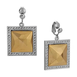 1928 Jewelry Fusion Lux Large Square Clip On Earrings 1928 Jewelry