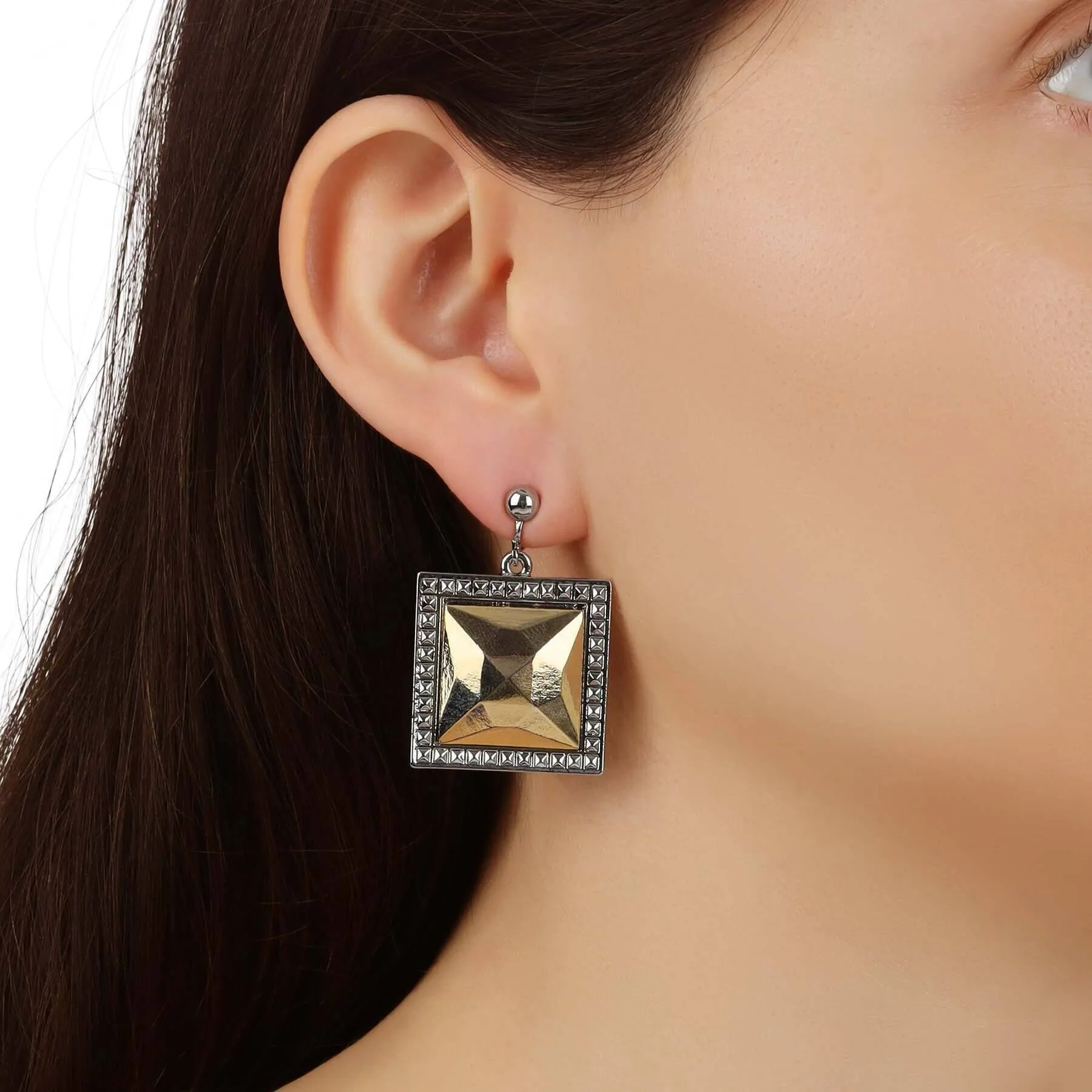 1928 Jewelry Fusion Lux Large Square Clip On Earrings 1928 Jewelry