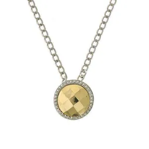 1928 Jewelry Fusion Lux Round Pendant Necklace 16"   3" Extender 1928 Jewelry