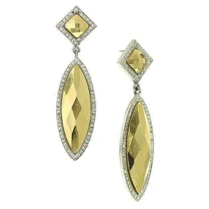 1928 Jewelry Fusion :Lux Stone Large 2 Part Marquise Earrings 1928 Jewelry