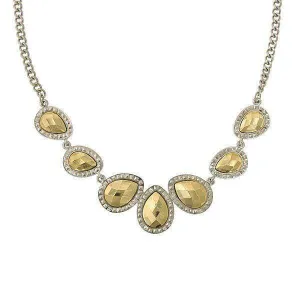 1928 Jewelry Fusion Lux Teardrop Collar Necklace 16"   3" Extender 1928 Jewelry