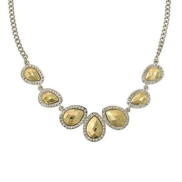 1928 Jewelry Fusion Lux Teardrop Collar Necklace 16"   3" Extender 1928 Jewelry