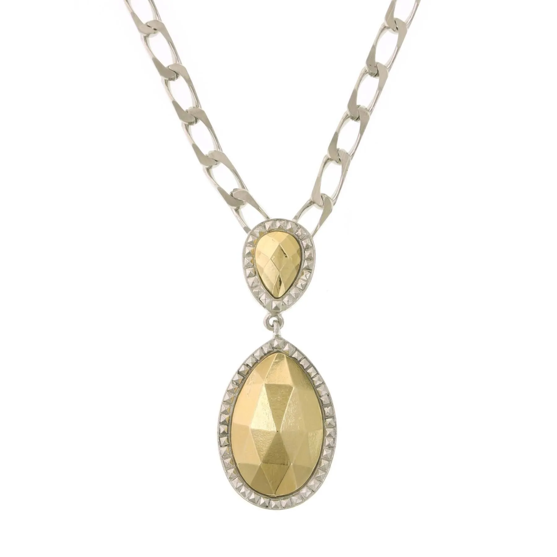 1928 Jewelry Fusion Lux Teardrop Pendant Necklace 16"   3" Extender 1928 Jewelry