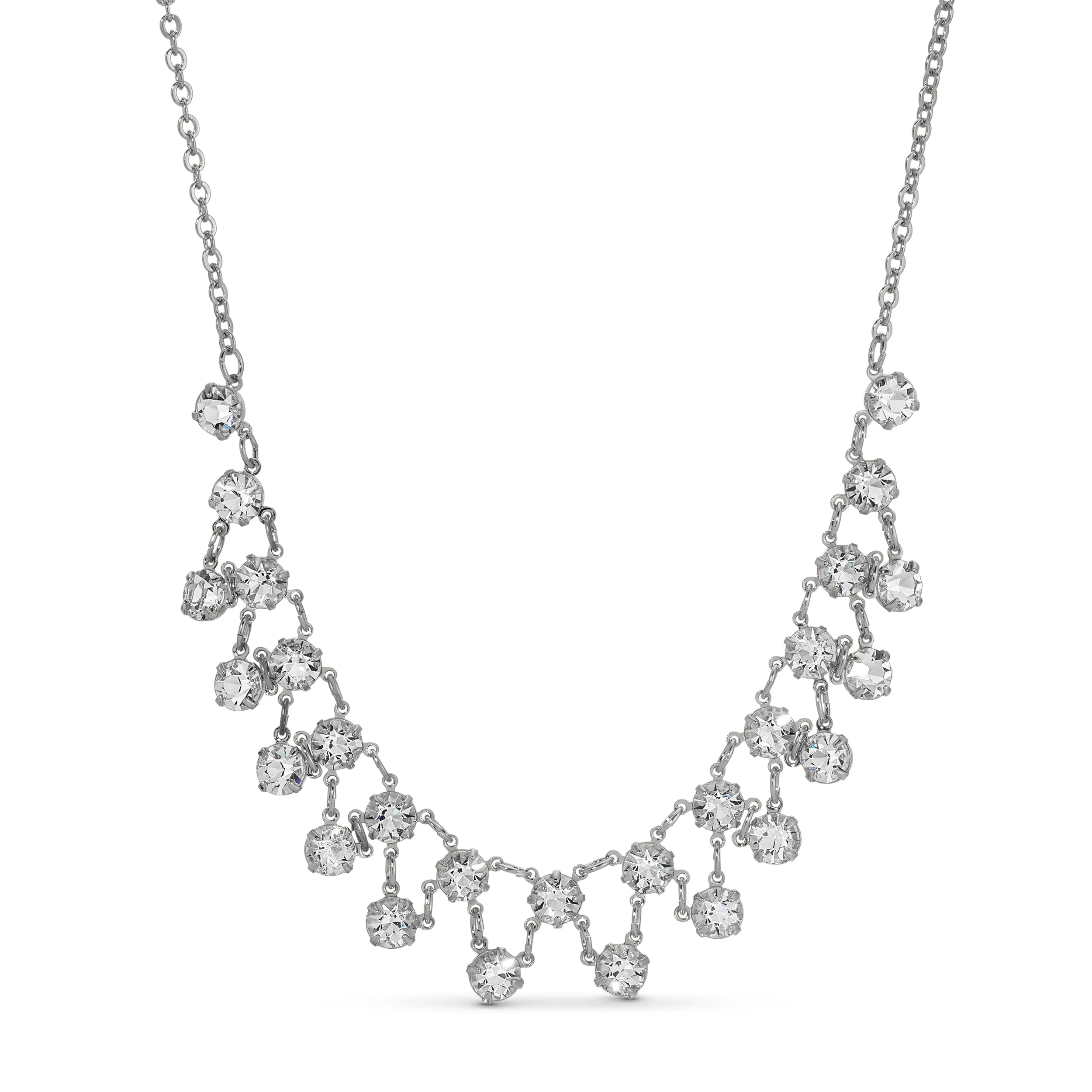 1928 Jewelry Gala Crystal Bib Necklace 18" 1928 Jewelry