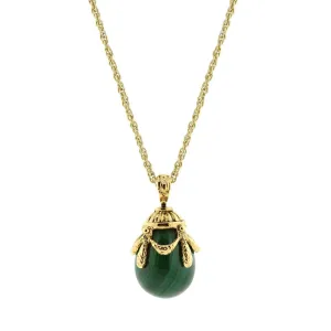 1928 Jewelry Gemstone Egg Pendant Necklace 30" 1928 Jewelry
