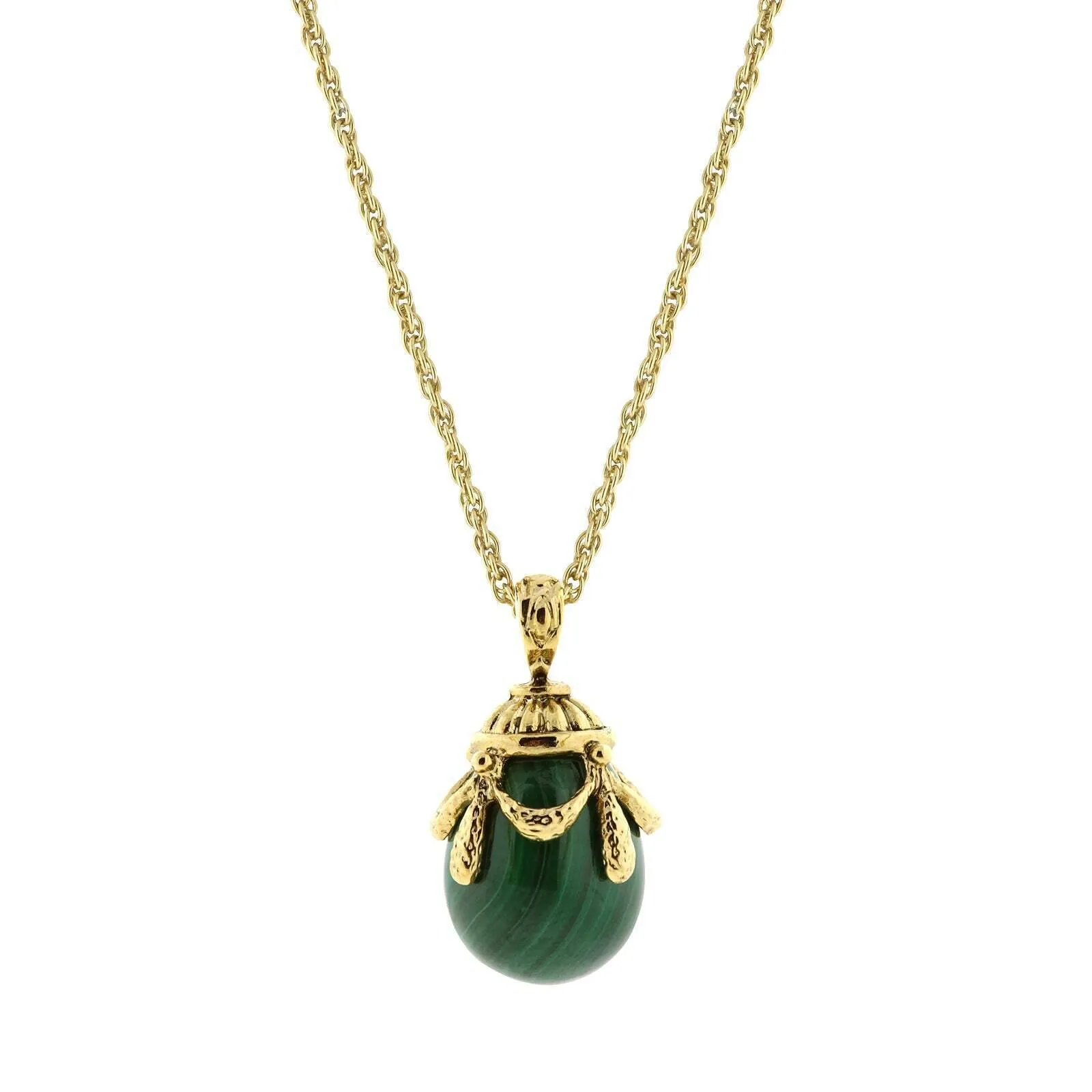 1928 Jewelry Gemstone Egg Pendant Necklace 30" 1928 Jewelry