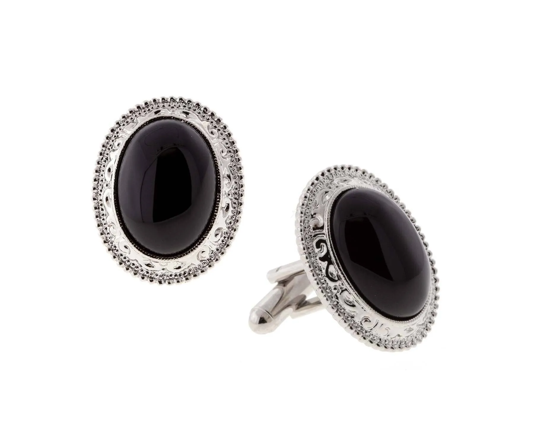 1928 Jewelry Gemstone Oval Cufflinks 1928 Jewelry