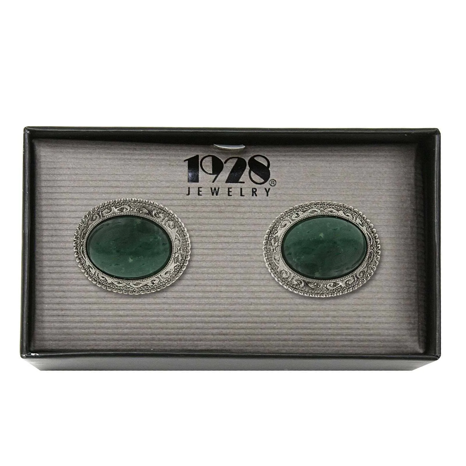 1928 Jewelry Gemstone Oval Cufflinks 1928 Jewelry