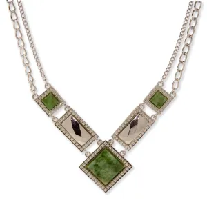 1928 Jewelry Gemstone Square Chain Necklace 12"   3" Extender 1928 Jewelry