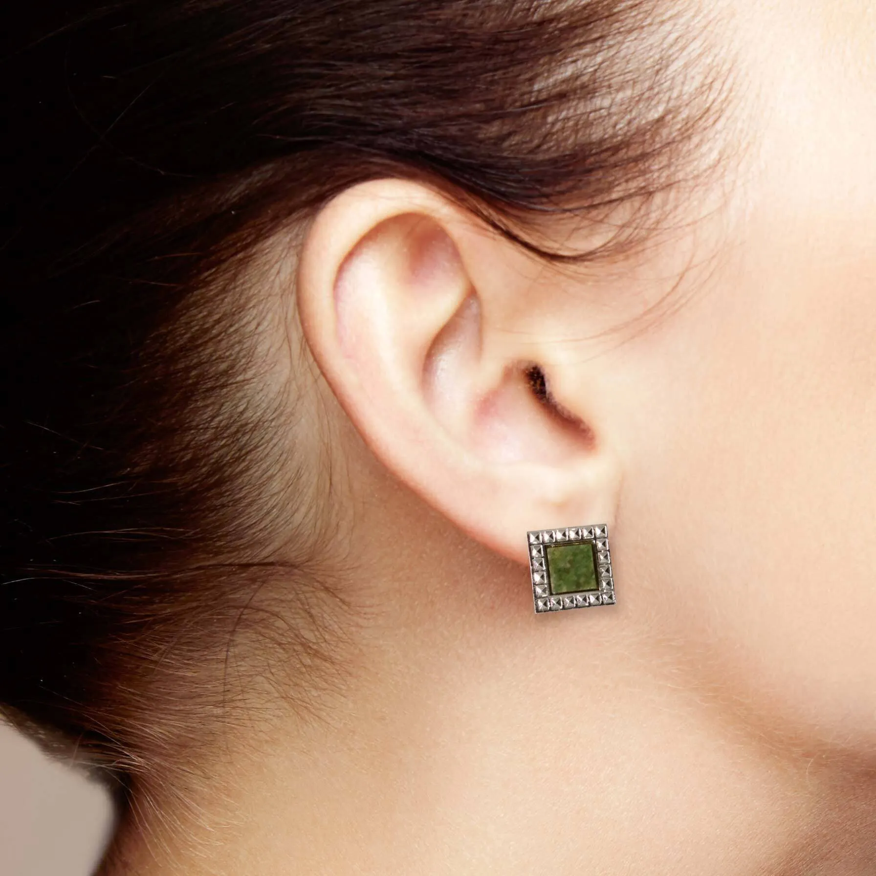 1928 Jewelry Gemstone Square Stud Earrings 1928 Jewelry
