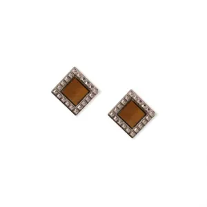 1928 Jewelry Gemstone Square Stud Earrings 1928 Jewelry