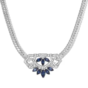 1928 Jewelry Genevieve Aura Dark Blue Crystal Pendant Necklace 18" 1928 Jewelry