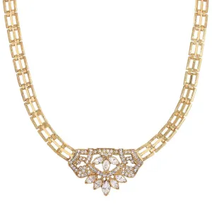 1928 Jewelry Genevieve Crystal Brick Link Necklace 18" 1928 Jewelry