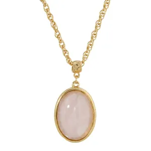 1928 Jewelry Genuine Gemstone Oval Pendant Necklace 16"   3" Extender 1928 Jewelry