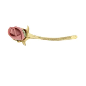 1928 Jewelry Genuine Handmade Pink Porcelain Rose Pin 1928 Jewelry