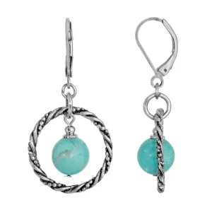 1928 Jewelry Genuine Round Gemstone Rope Hoop Earrings 1928 Jewelry
