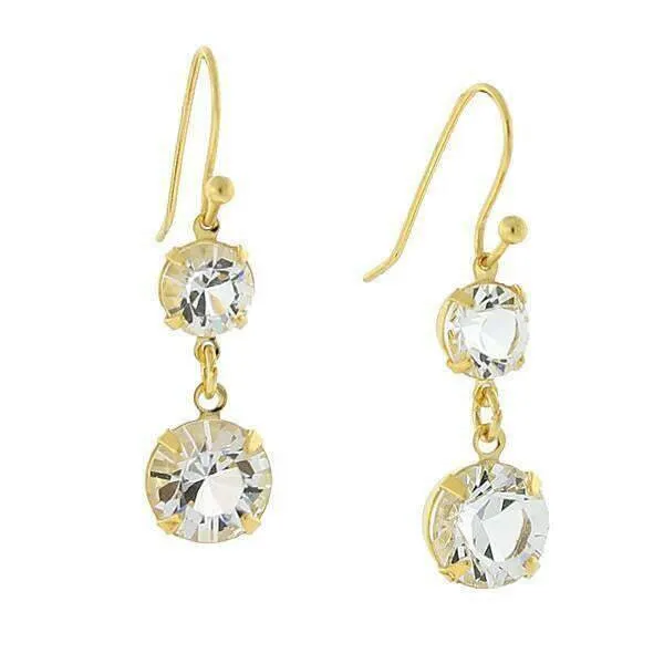 1928 Jewelry Genuine Round Multi Austrian Crystal Drop Earrings 1928 Jewelry