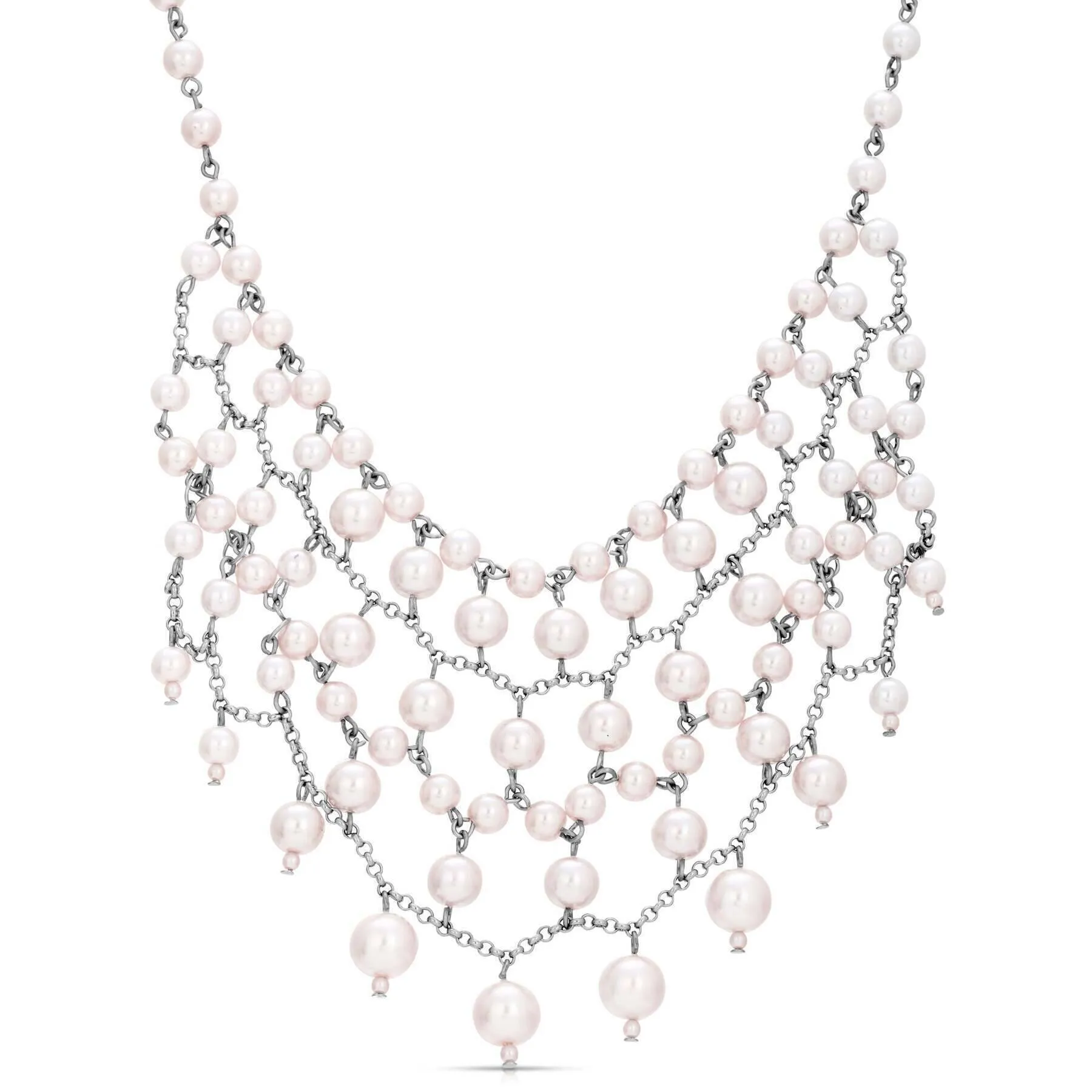 1928 Jewelry Glam Multi Layered Beaded Bib Necklace 13" 1928 Jewelry