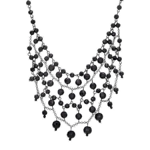 1928 Jewelry Glam Multi Layered Beaded Bib Necklace 13" 1928 Jewelry