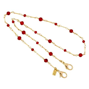1928 Jewelry Glass Bead Face Mask Chain Holder 22 Inches 1928 Jewelry