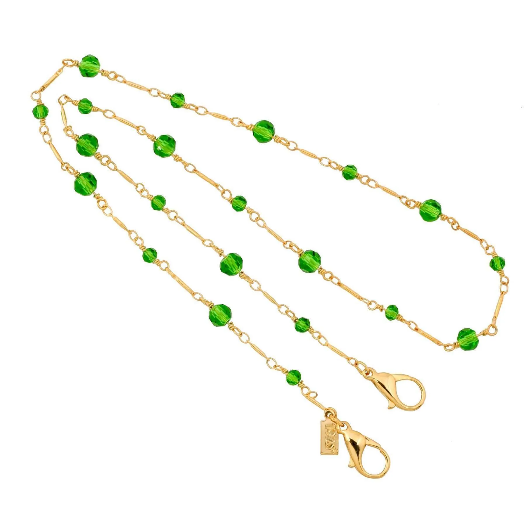 1928 Jewelry Glass Bead Face Mask Chain Holder 22 Inches 1928 Jewelry